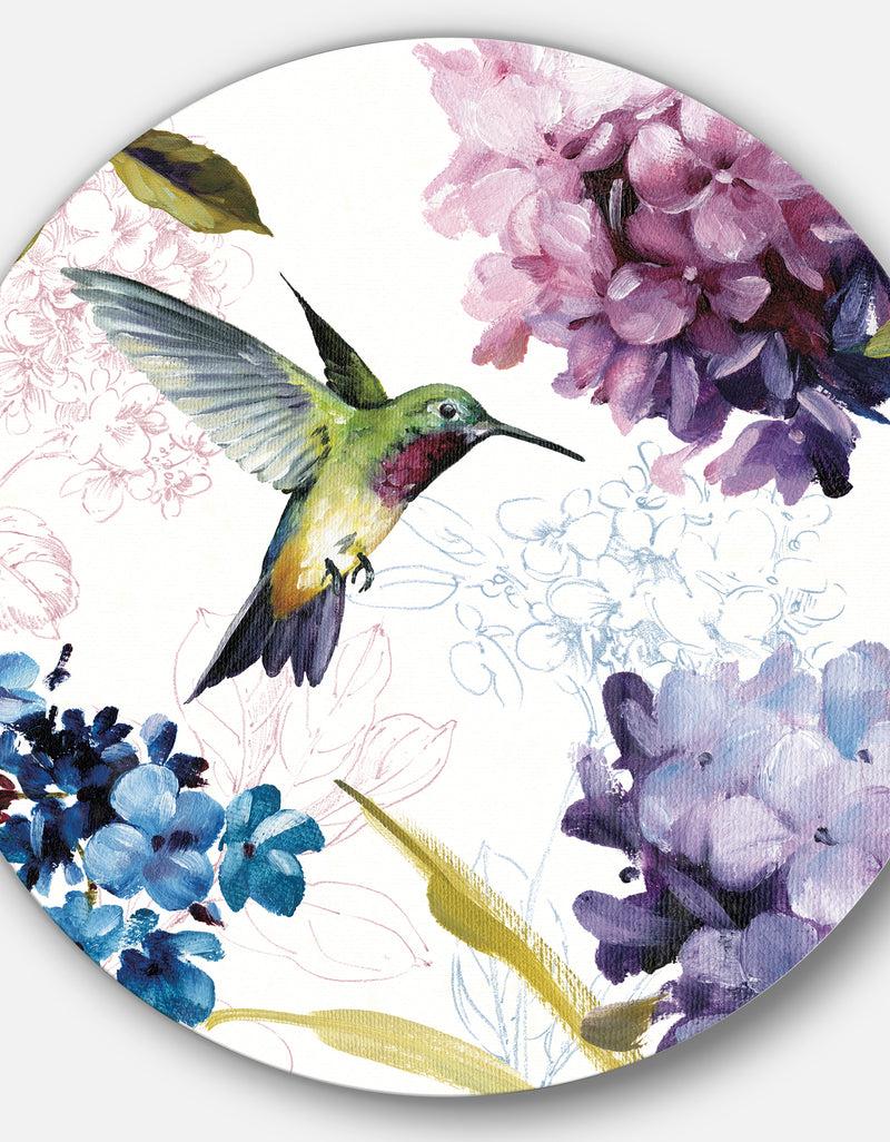 DesignQ Spring Nectar Square II - Farmhouse Metal Circle Wall Art