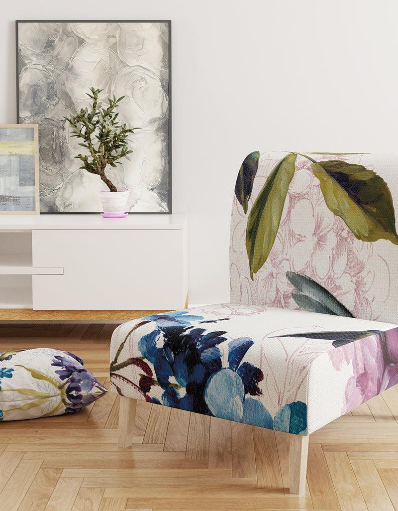 DesignQ Spring Nectar Square II - Upholstered Traditional Accent Chair