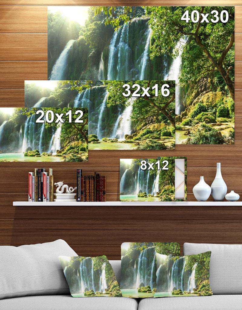 DesignQ Spring Waterfall In Vietnam - Lake Landscapes Photographic On Wrapped Canvas