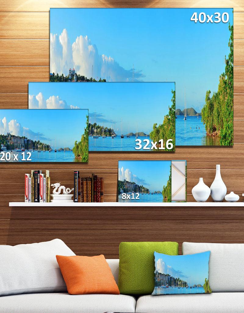 DesignQ St John Bay Panoramic View - Extra Large Seashore Canvas Art