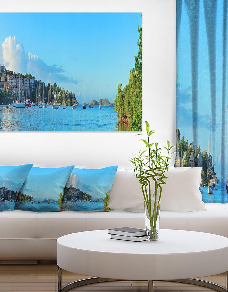 DesignQ St John Bay Panoramic View - Extra Large Seashore Canvas Art