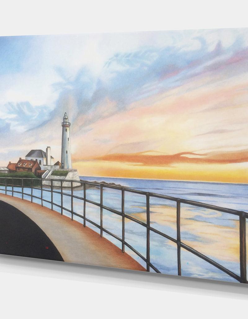 DesignQ St Marys Lighthouse - Nautical & Coastal Canvas Artwork