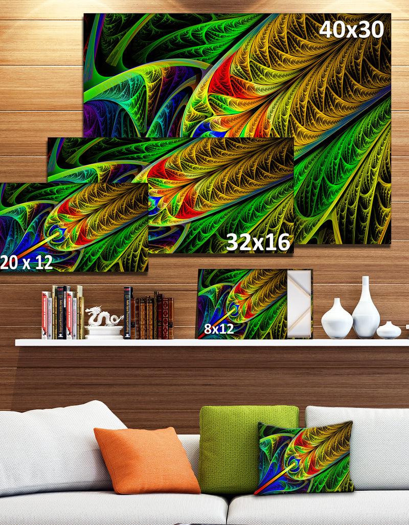 DesignQ Stained Glass With Glowing Designs - Abstract Wall Art Canvas