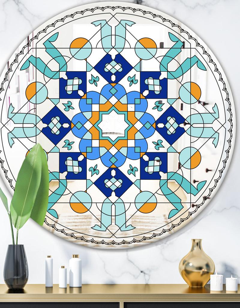 DesignQ Stainless Glass - Mid-Century Mirror - Round Wall Mirror