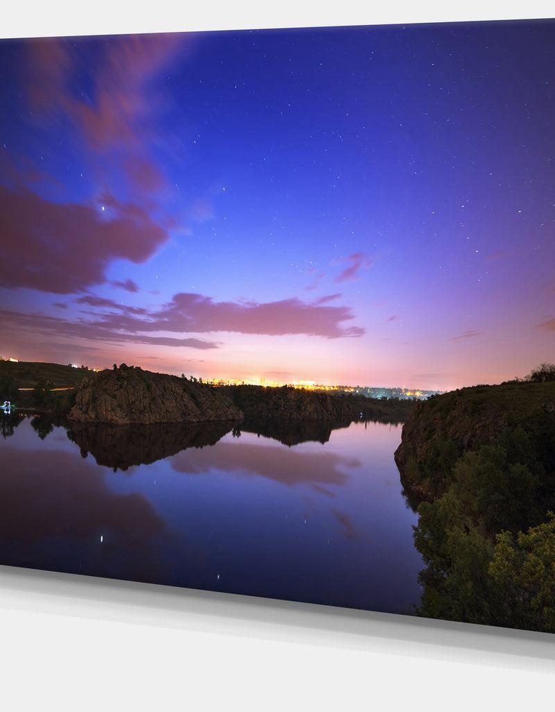DesignQ Stars And Clouds Reflection - Landscape Photo Canvas Print