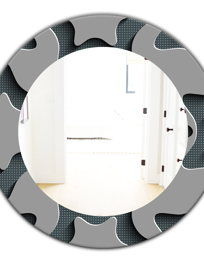 DesignQ Starshaped Abstract Technology - Mid-Century Mirror - Oval Or Round Wall Mirror