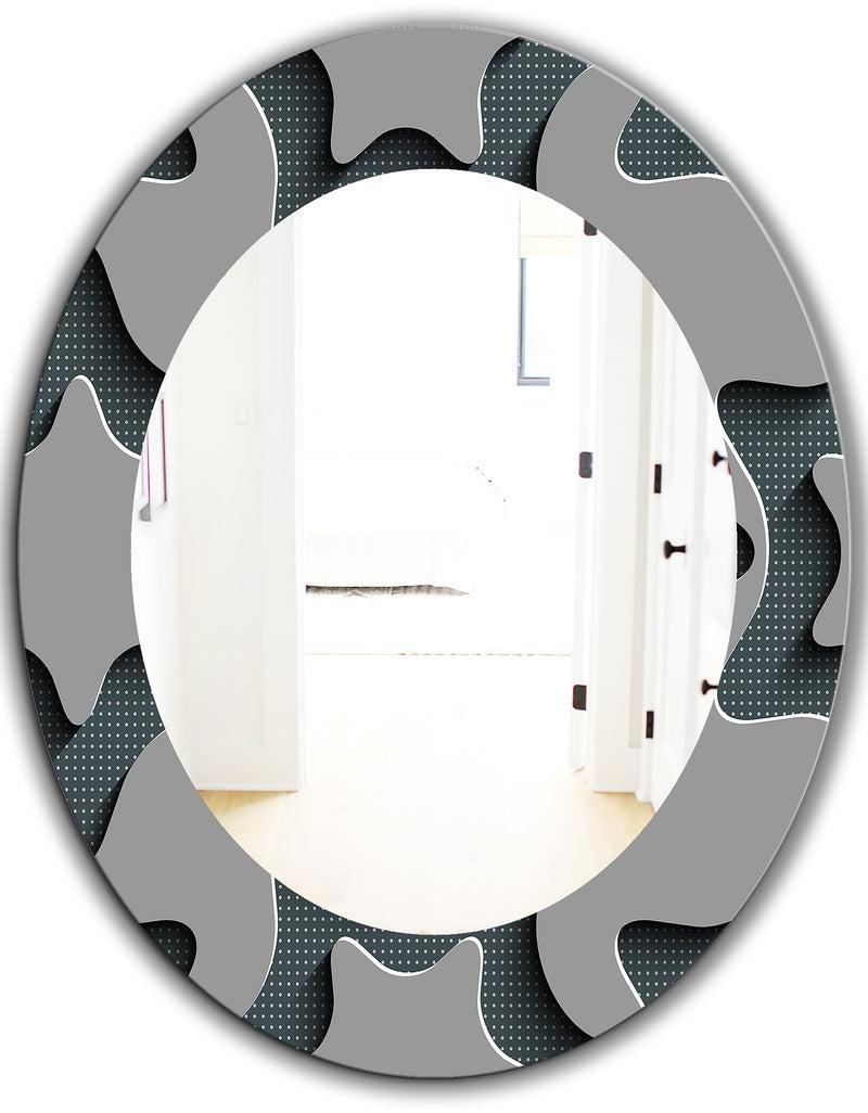 DesignQ Starshaped Abstract Technology - Mid-Century Mirror - Oval Or Round Wall Mirror