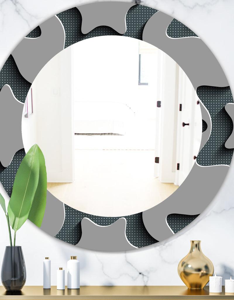 DesignQ Starshaped Abstract Technology - Mid-Century Mirror - Oval or Round Wall Mirror