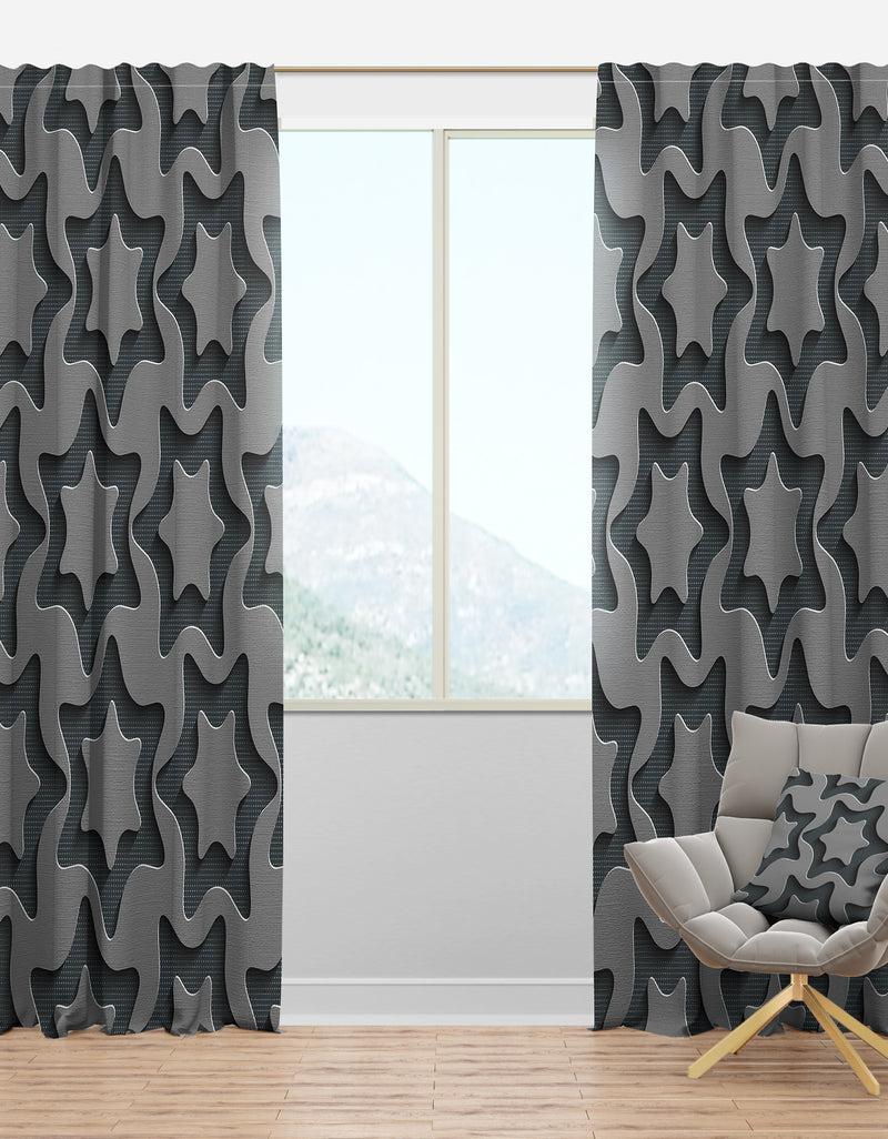 DesignQ Starshaped abstract Technology - Modern & Contemporary Curtain Panels