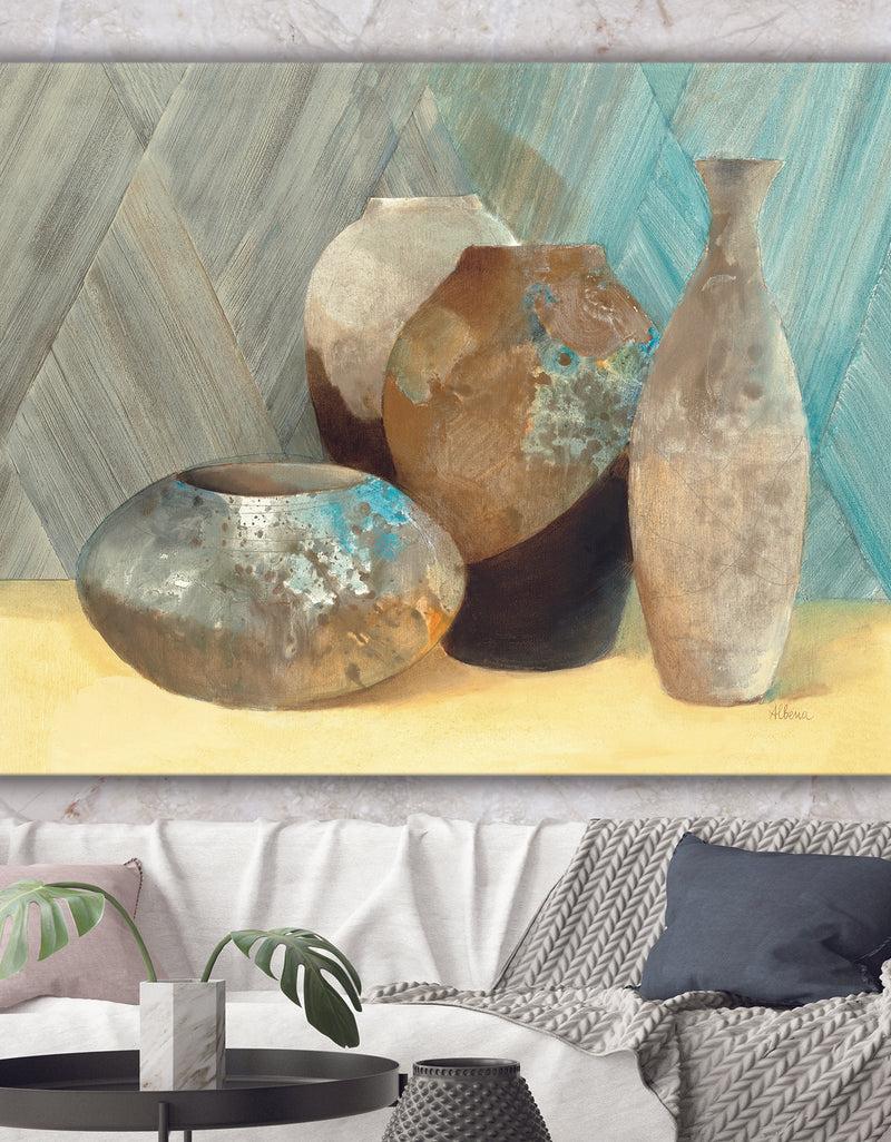 DesignQ Still Life of Vase Bottle - Traditional Canvas Artwork