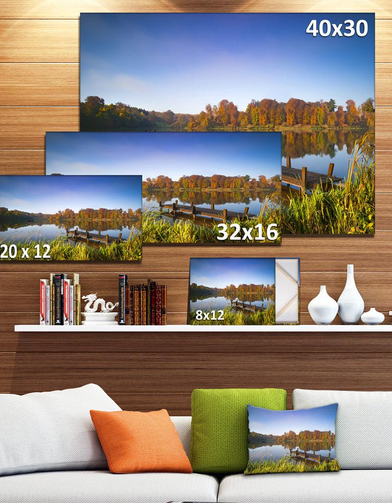 DesignQ Still Waters Of Fall Lake - Landscape Wall Artwork