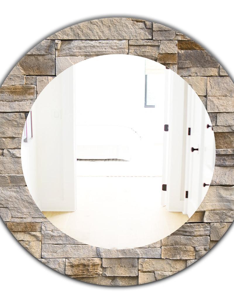 DesignQ Stone 1 - Modern Mirror - Oval Or Round Wall Mirror
