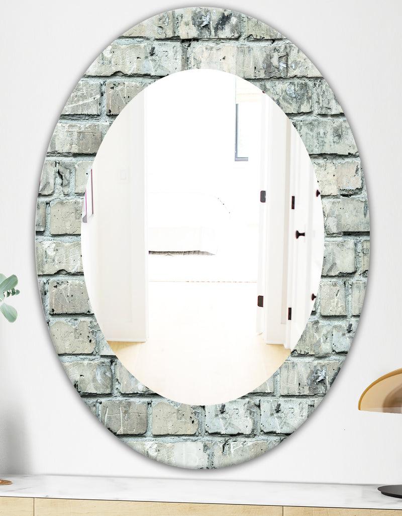 DesignQ Stone 2 - Modern Mirror - Oval Or Round Wall Mirror