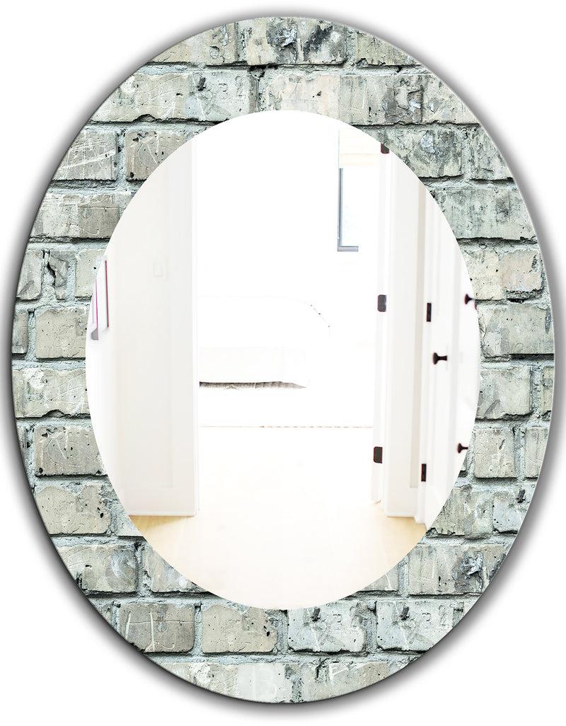 DesignQ Stone 2 - Modern Mirror - Oval Or Round Wall Mirror