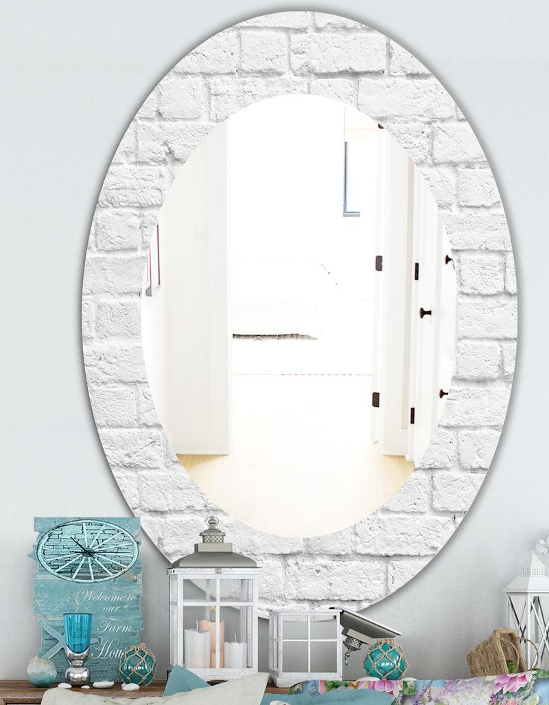 DesignQ Stone 3 - Traditional Mirror - Oval Or Round Wall Mirror