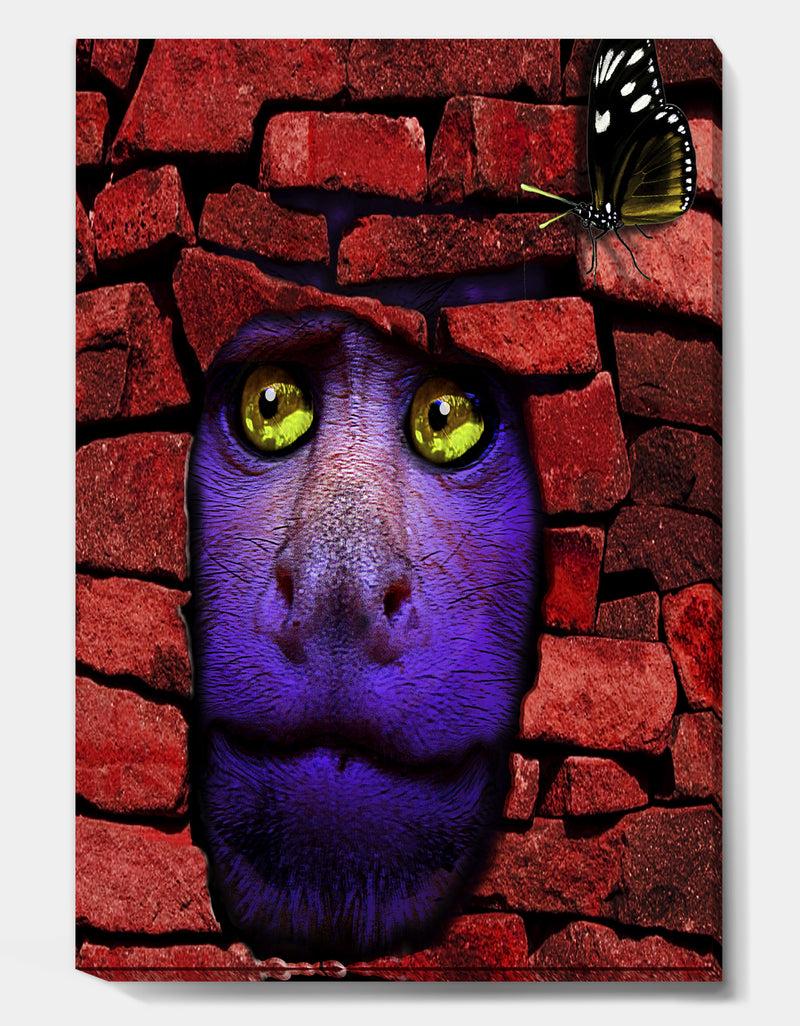 DesignQ Stone Monkey - Modern & Contemporary Canvas Wall Art