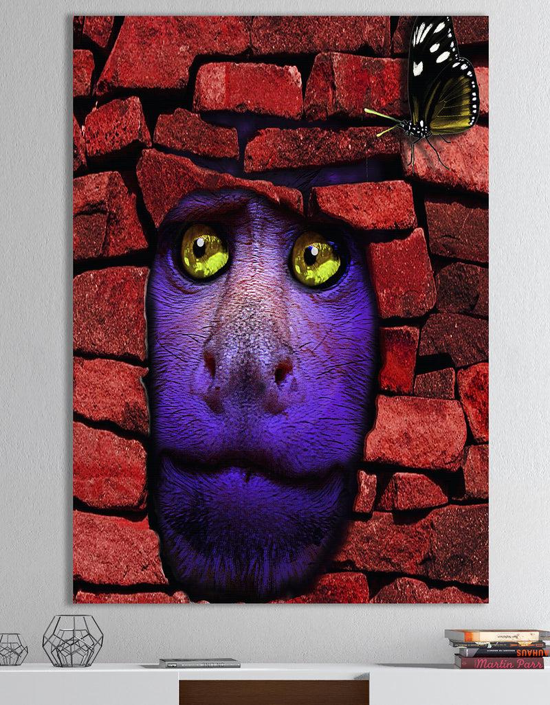 DesignQ Stone Monkey - Modern & Contemporary Canvas Wall Art