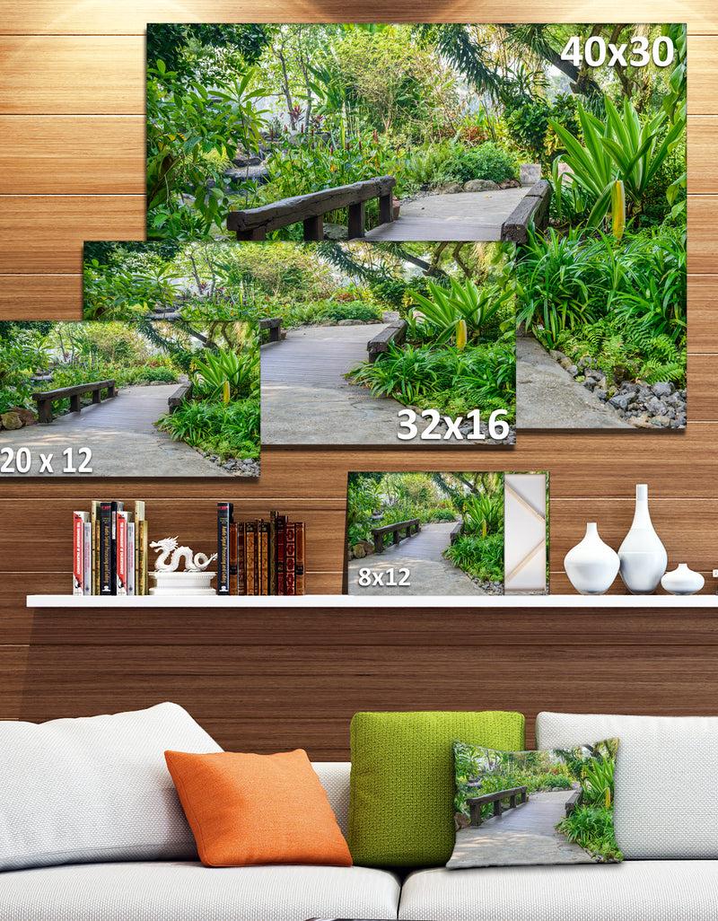 DesignQ Stone Pathway Into Garden - Landscape Canvas Wall Artwork