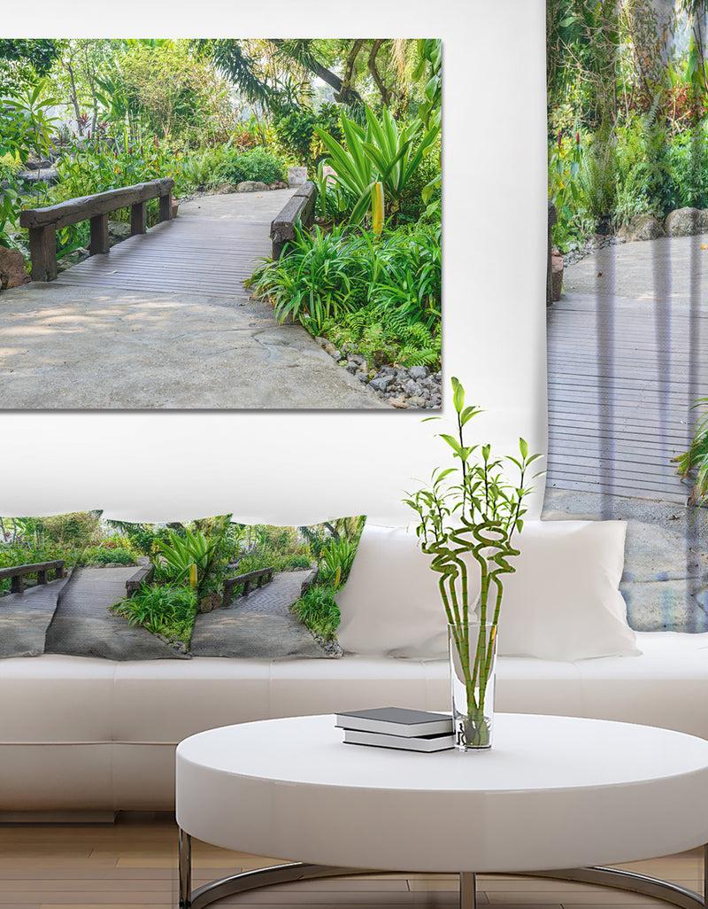 DesignQ Stone Pathway into Garden - Landscape Canvas Wall Artwork