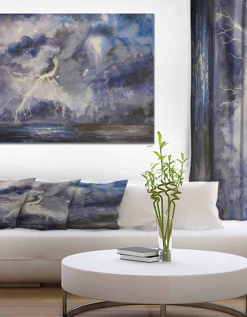 DesignQ Stormy Dark night sky - Contemporary Art on wrapped Canvas