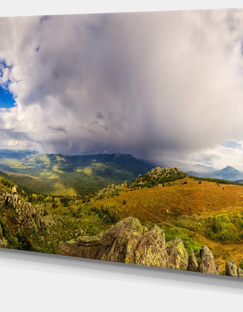 DesignQ Stormy Sky With Clouds Panorama - Extra Large Landscape Canvas Art Print