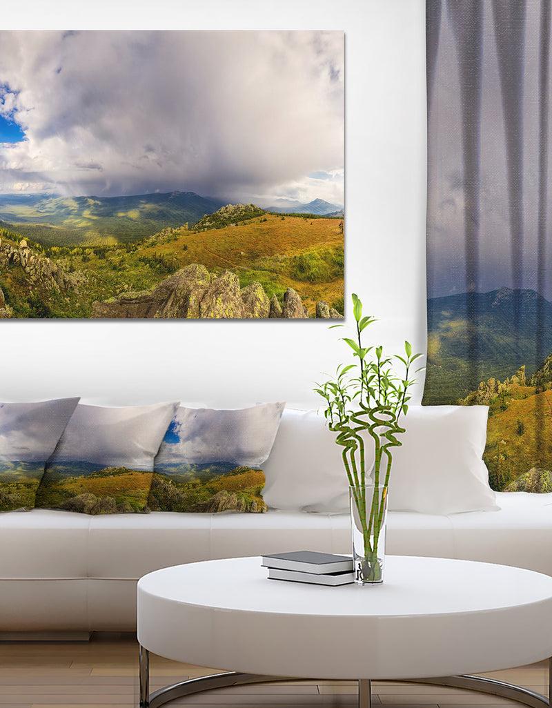 DesignQ Stormy Sky with Clouds Panorama - Extra Large Landscape Canvas Art Print