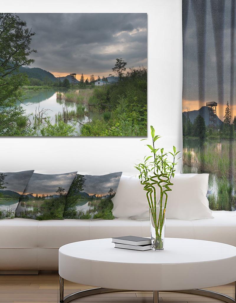 DesignQ Stormy Weather Over Swamp - Landscape Wall Artwork