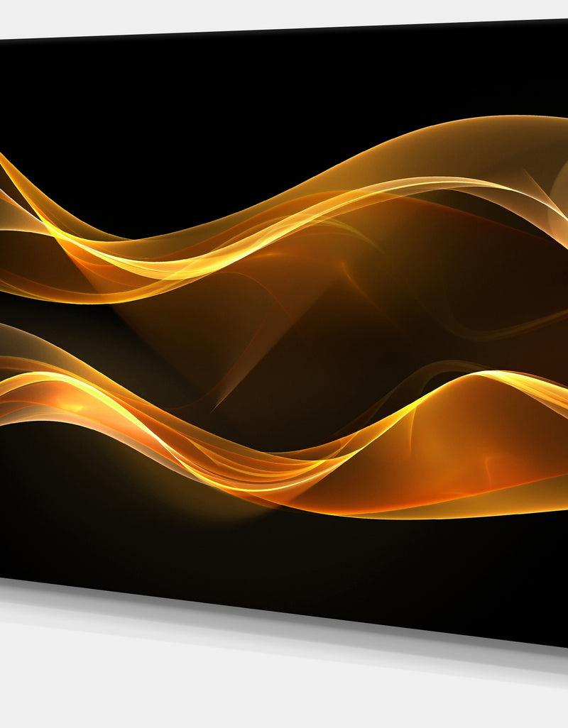 DesignQ Straight Pink Waves - Abstract Digital Art Canvas Print