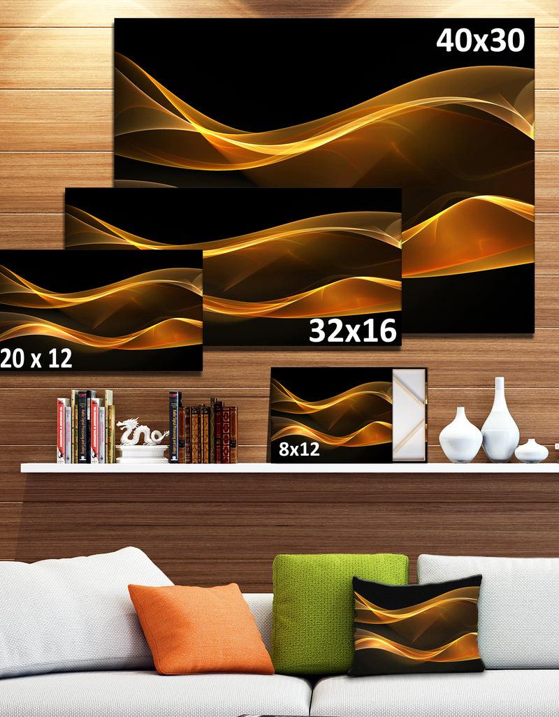 DesignQ Straight Pink Waves - Abstract Digital Art Canvas Print