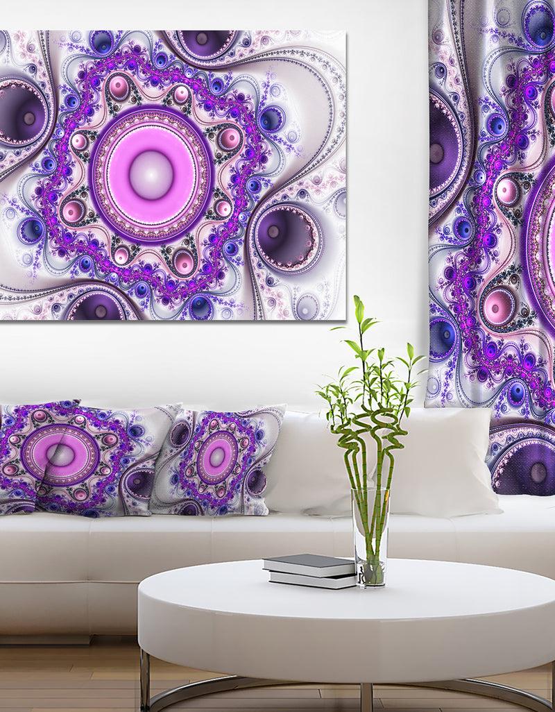 DesignQ Strange Flower With Wavy Curves - Floral Wall Art On Canvas