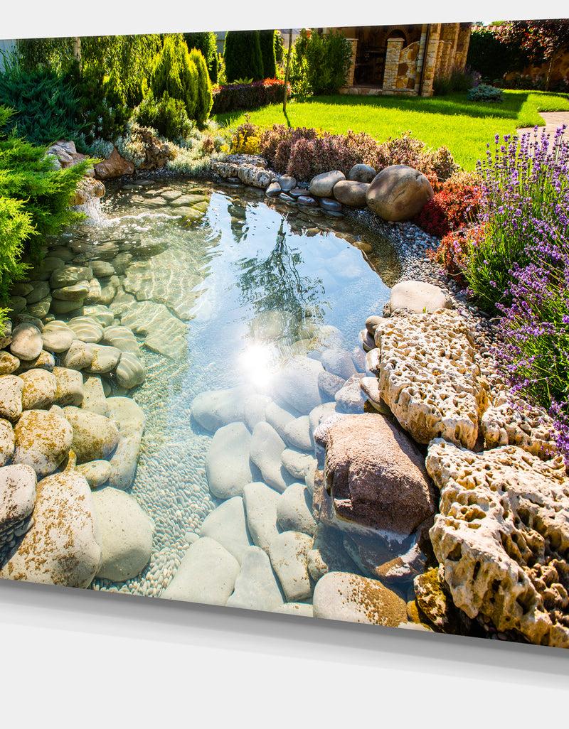 DesignQ Stream In Rocky Landscape - Landscape Canvas Wall Artwork
