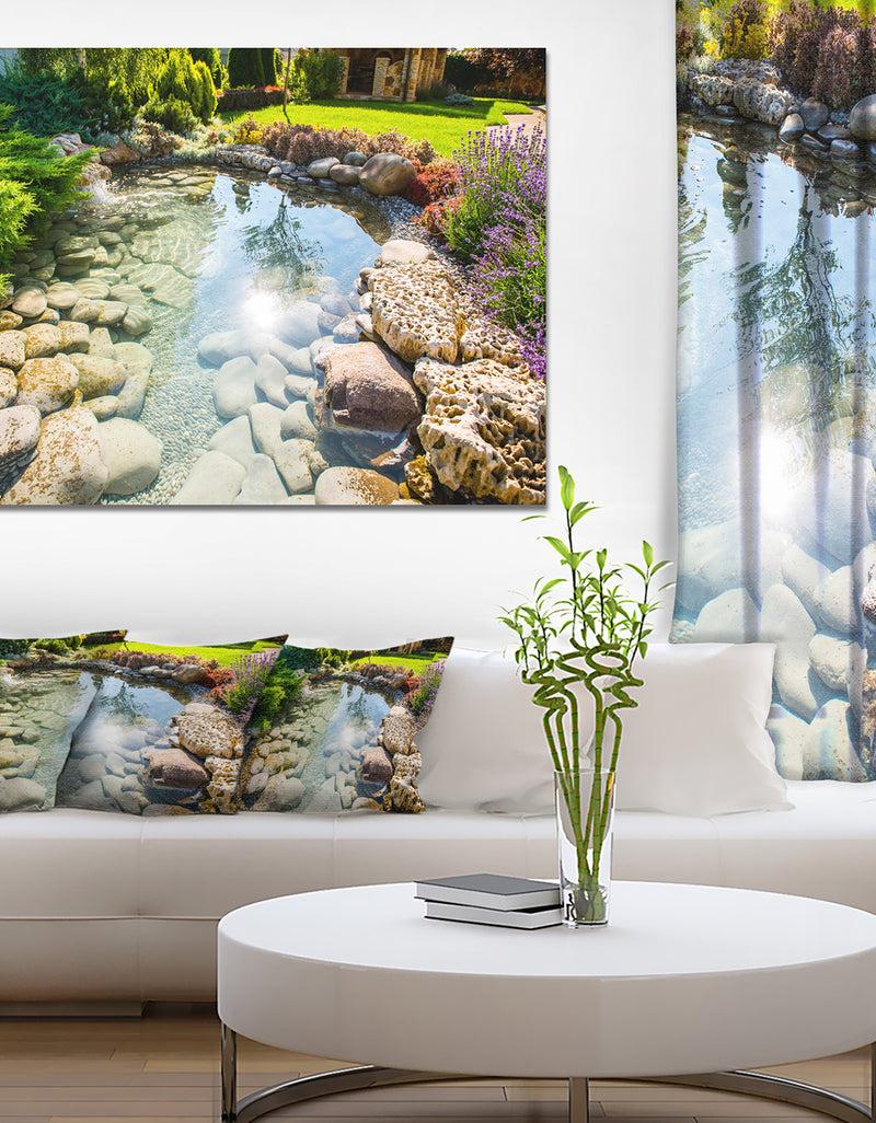 DesignQ Stream in Rocky Landscape - Landscape Canvas Wall Artwork