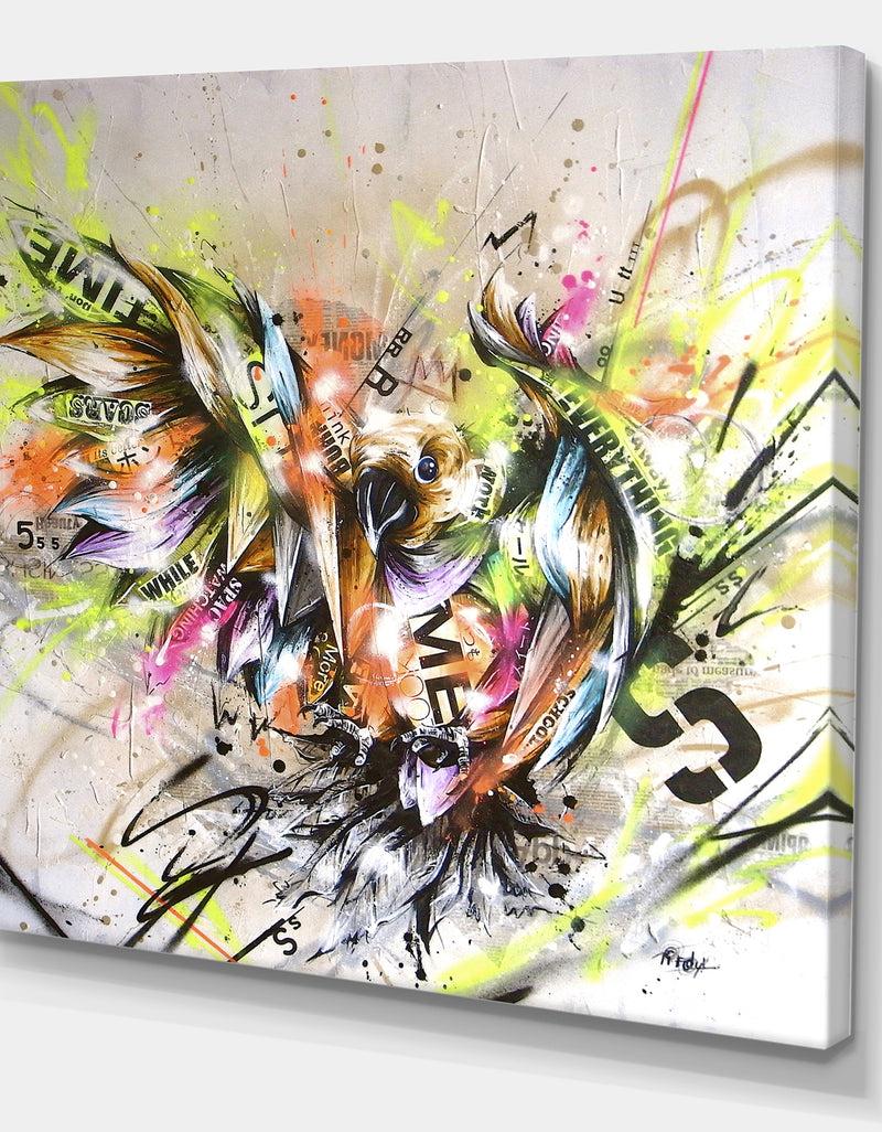 DesignQ Street Art Graffiti Bird - Modern & Contemporary Canvas Artwork