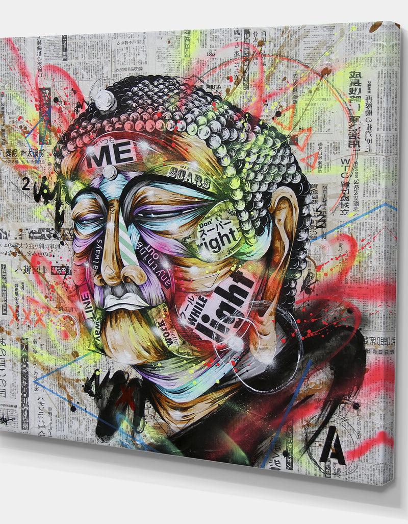 DesignQ Street Art Graffiti Holy Man - Modern & Contemporary Canvas Art Print