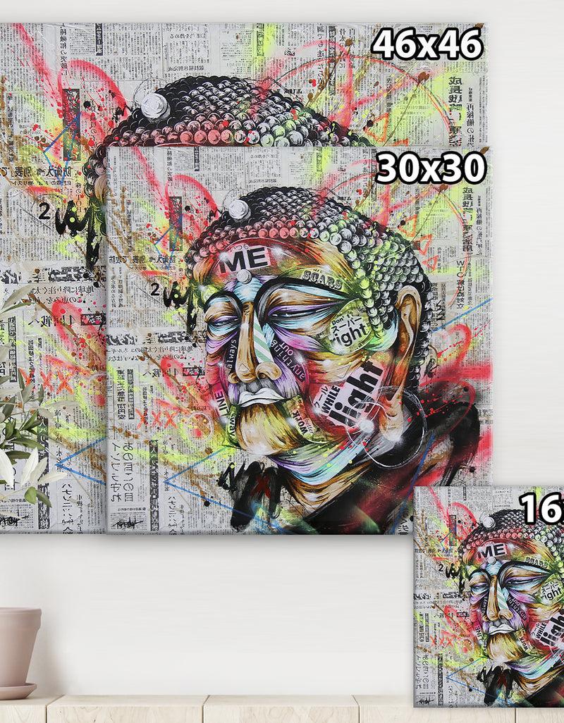 DesignQ Street Art Graffiti Holy Man - Modern & Contemporary Canvas Art Print