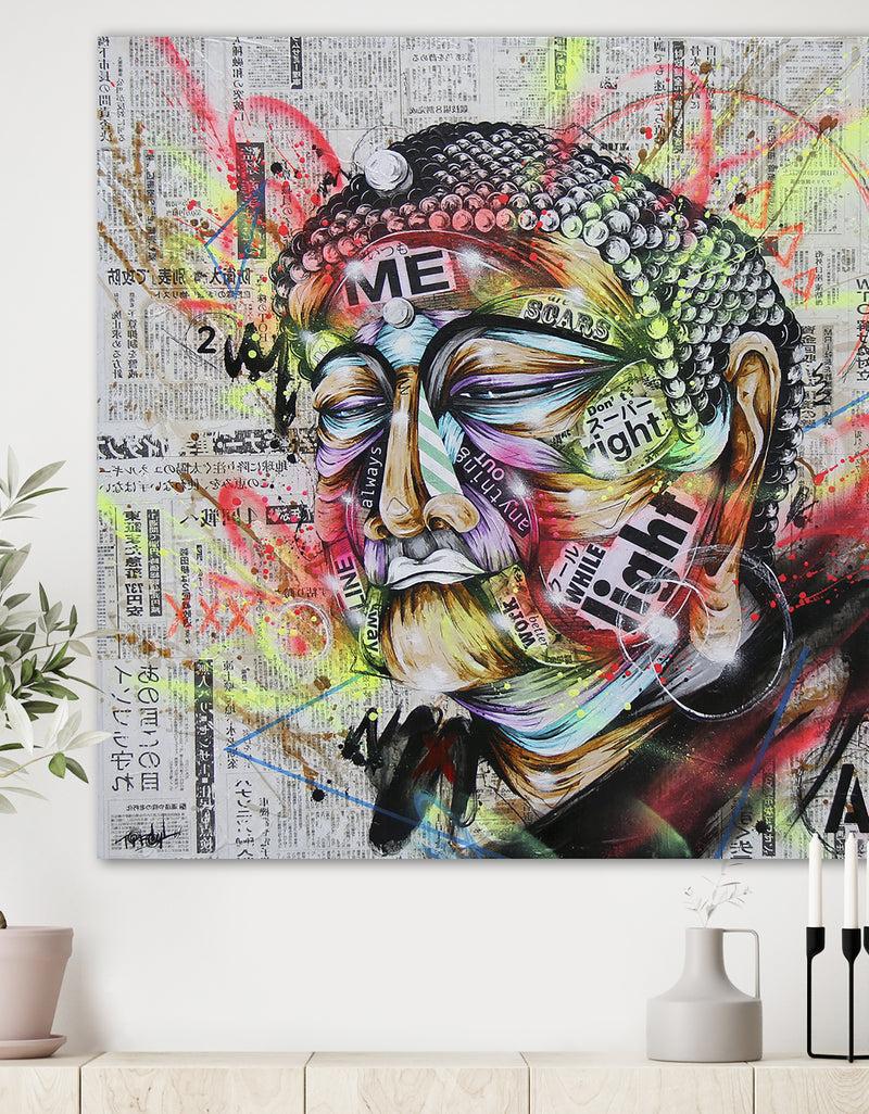DesignQ Street Art Graffiti Holy Man - Modern & Contemporary Canvas Art Print