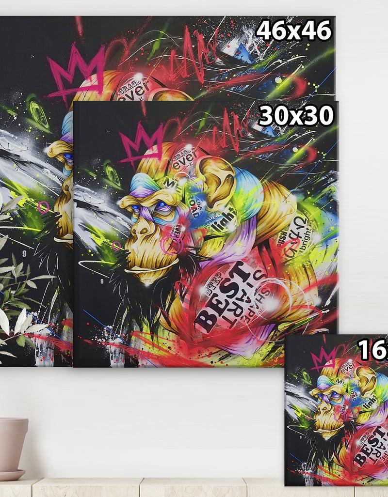 DesignQ Street Art Graffiti Samurai - Modern & Contemporary Canvas Wall Art