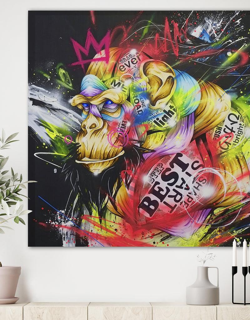 DesignQ Street Art Graffiti Samurai - Modern & Contemporary Canvas Wall Art