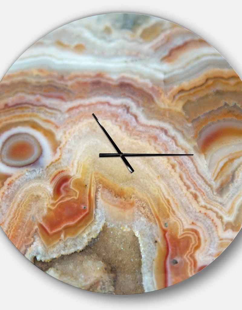 DesignQ Strips And Ovals On Agate - Oversized Modern Wall CLock