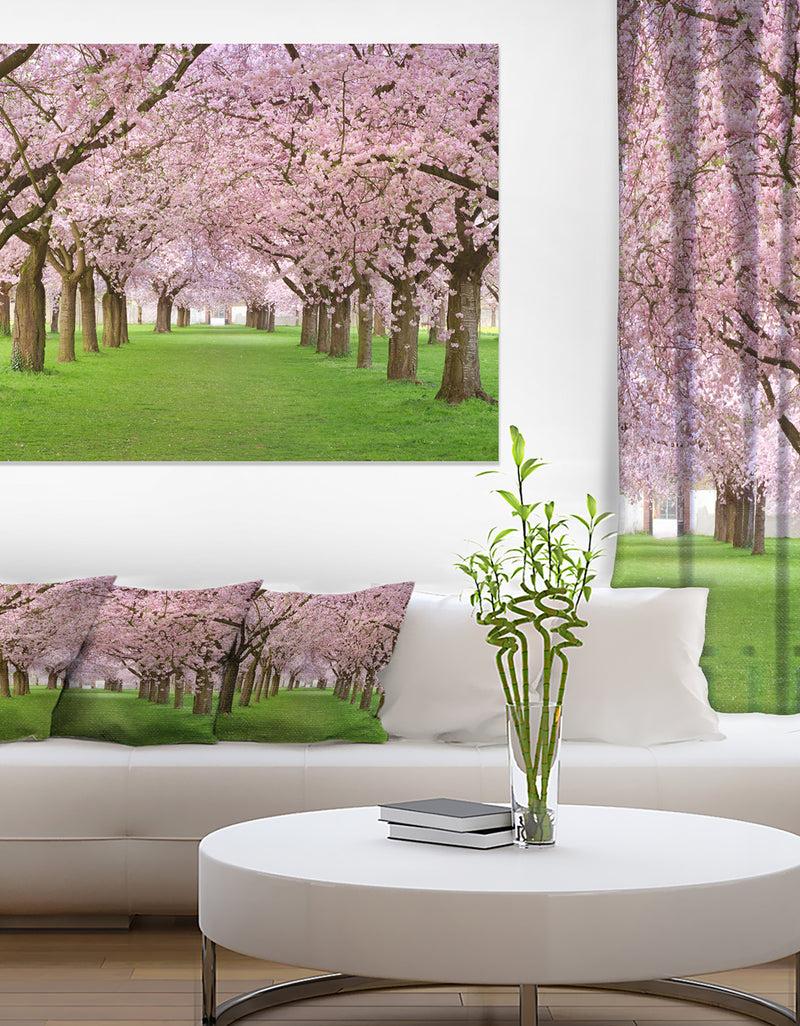 DesignQ Stunning Cherry Blossoms Plenitude - Landscape Art Print Canvas