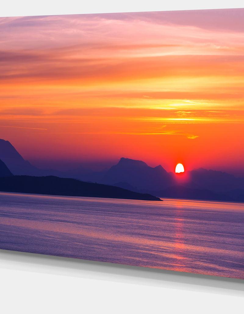 DesignQ Stunning Sunset In Greece - Extra Large Seascape Art Canvas