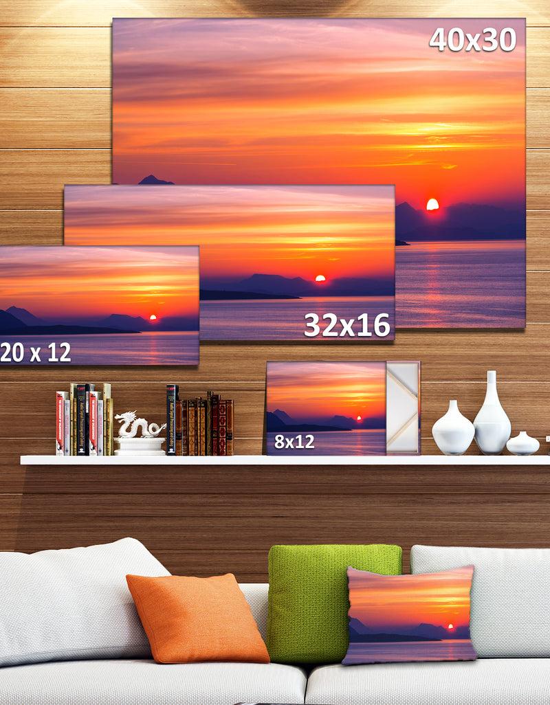 DesignQ Stunning Sunset In Greece - Extra Large Seascape Art Canvas