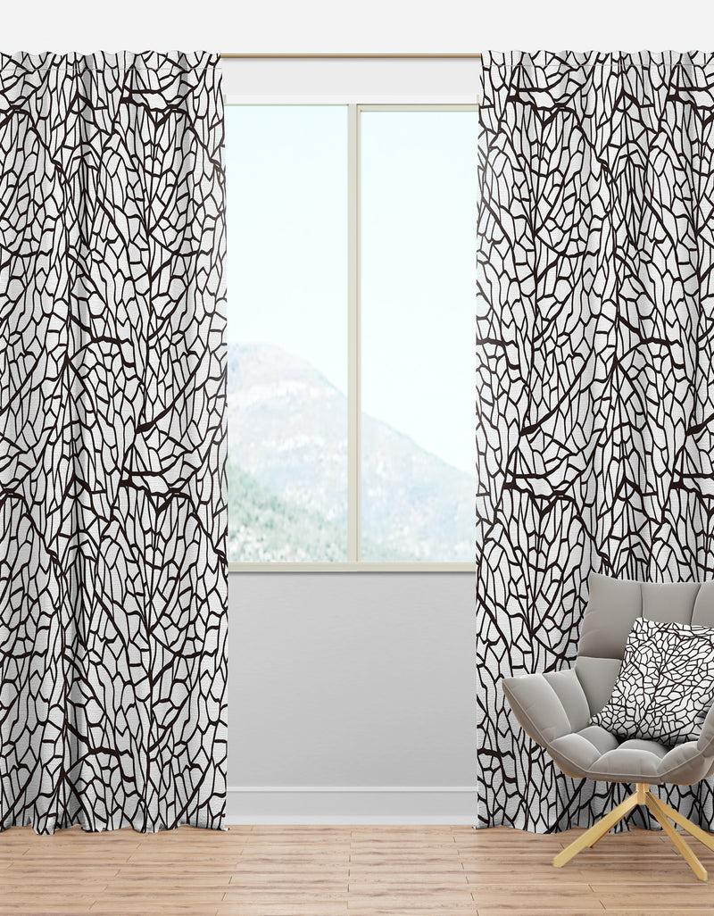 DesignQ Stylized detail of Leaves - Abstract Curtain Panels