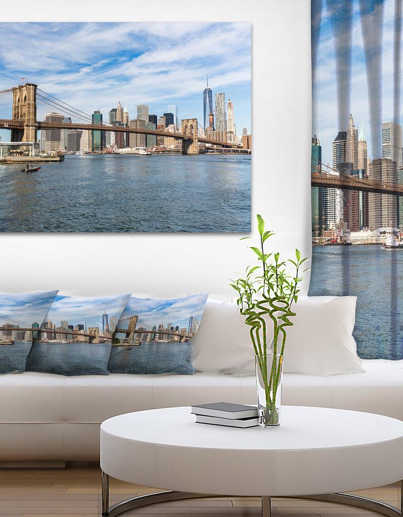 DesignQ Summer Day Brooklyn Bridge - Cityscape Canvas print