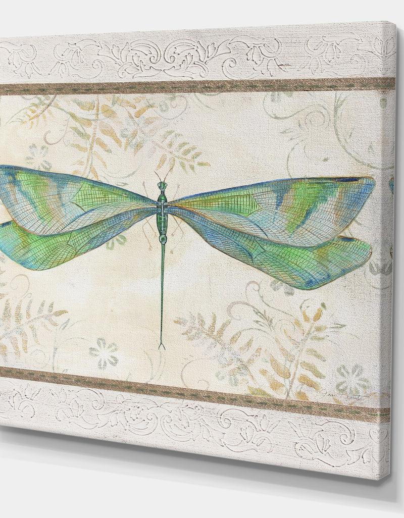 DesignQ Summer Dragonfly 3 - Cottage Canvas Art Print