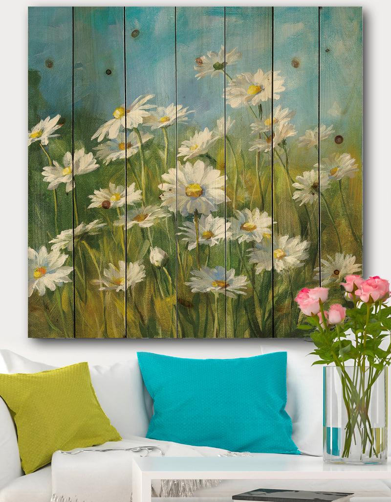 DesignQ Summer Field II - Traditional Print on Natural Pine Wood