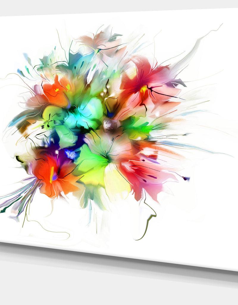 DesignQ Summer Flowers In Different Colors - Floral Digital Art Canvas Print