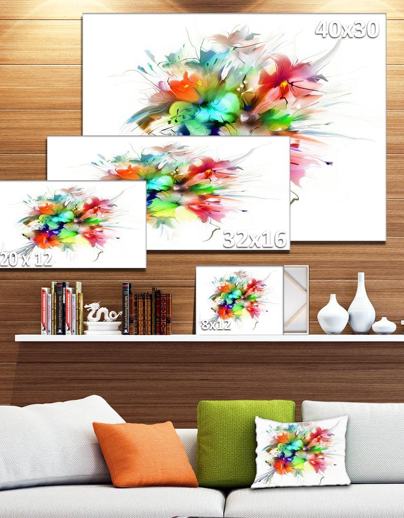 DesignQ Summer Flowers In Different Colors - Floral Digital Art Canvas Print