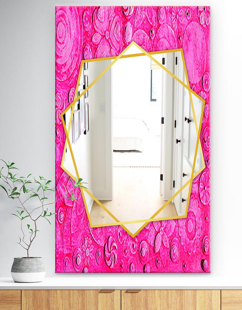 DesignQ Summer HawaIIn Flowers - Traditional Mirror - Frameless Wall Mirror