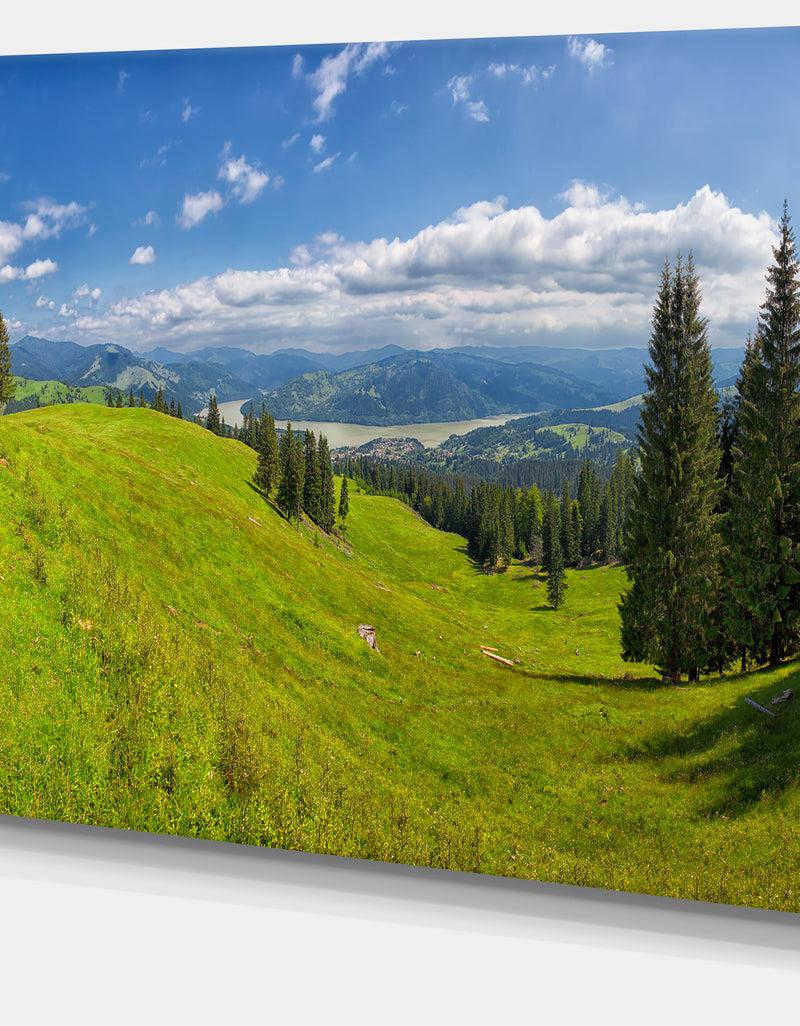 DesignQ Summer In Ceahlau Mountains - Landscape Canvas Wall Artwork